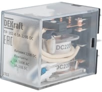 Промежуточное реле Dekraft ПР-102, 3 А, 220 В DC, 4 контакта, LED, 20 шт, 23814DEK, 4680409021231