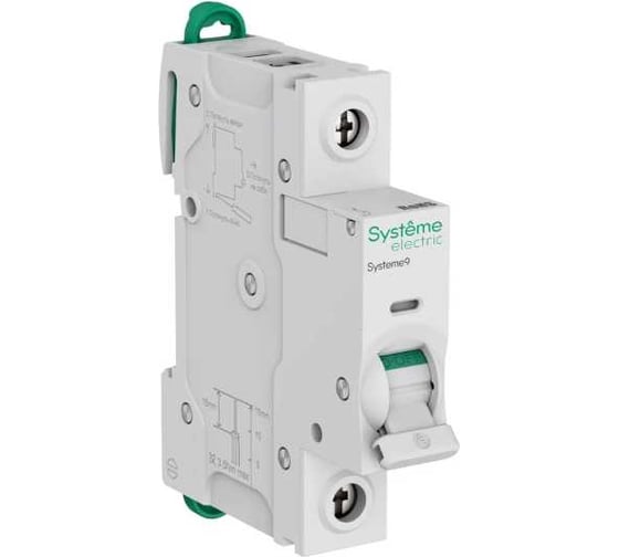 Автоматический выключатель Systeme Electric Systeme9 (АВ) B 1A 1P 6kA 230В S9F21101 12 шт 4680409200407 1