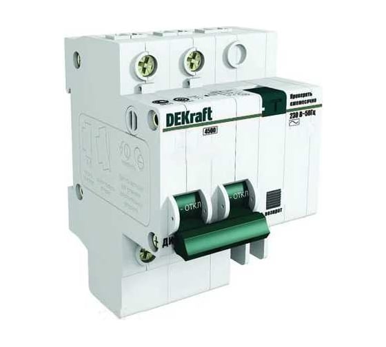 Выключатель автоматический дифференциальный DEKraft тока 2п 4.5мод. C 20A 30мА тип AC 4.5кА ДИФ-101 15004DEK 121962 4 шт 4620007064766 1
