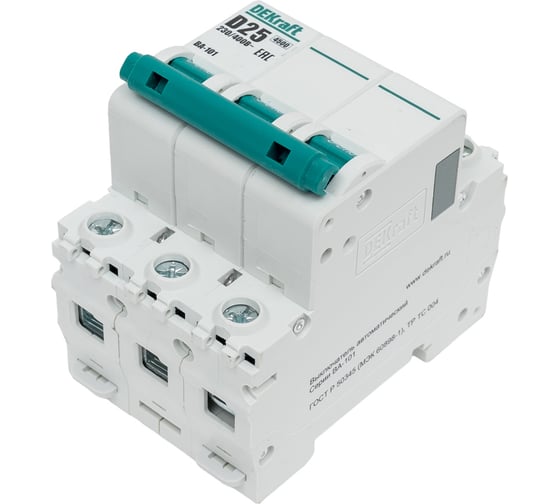 Автоматический модульный выключатель Dekraft 3п D 25А ВА-101 4.5кА 11128DEK 121929 4 шт 4620007062564 1