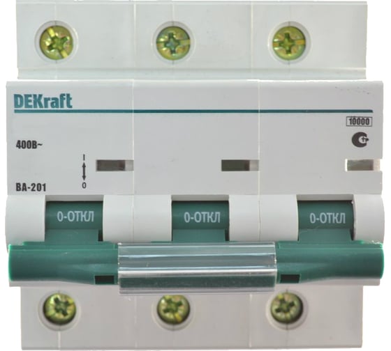 Автоматический модульный выключатель Dekraft 3п D 80А ВА-201 10кА 13020DEK 121939 4 шт 4620007063288 1