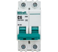 Автоматический выключатель (АВ) Dekraft ВА-101, 2Р, 6 А, характеристика C, 4,5 кА, 11064DEK, 6 шт, 4620007061284