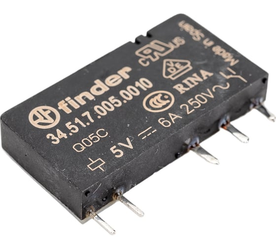 Ультратонкое реле Finder 1 CO конт. 6а, 5в чувст. пост. тока 345170050010
