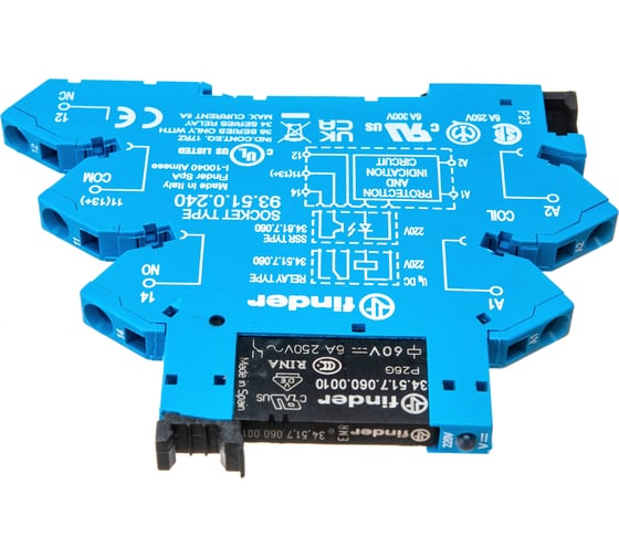 Интерфейсный модуль реле Finder 1 CO конт. 6а, 240в Ac/Dc; пруж. зажимы 386102400060