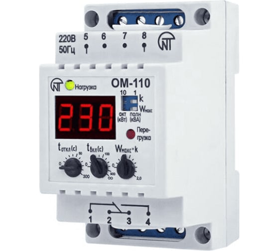 Однофазный ограничитель мощности Новатек-Электро ОМ-110-01 3425604110-01 1