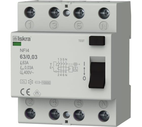 Устройство защитного отключения УЗО Mean Well Iskra NFI4-630,03 00237498 1