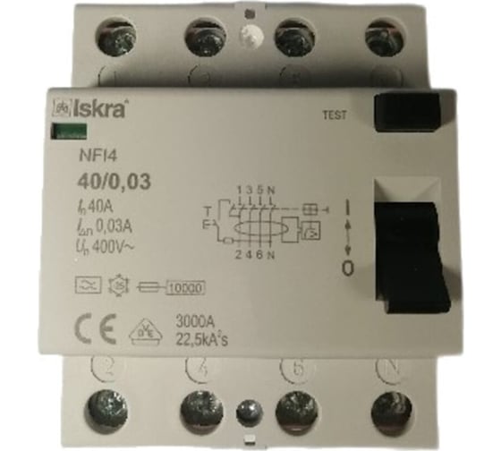 Устройство защитного отключения УЗО Mean Well Iskra NFI4-400,03 00237494 1