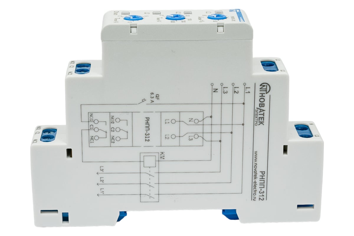 Реле напряжения, перекоса и последовательности фаз Новатек-Электро РНПП-312  3425600312 - выгодная цена, отзывы, характеристики, фото - купить в Москве  и РФ