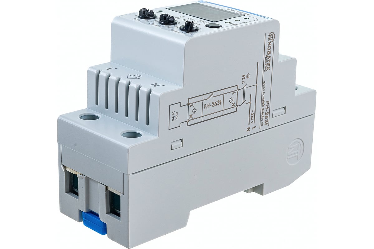 Реле напряжения Новатек-Электро РН-263Т 3425600263т - выгодная цена,  отзывы, характеристики, фото - купить в Москве и РФ