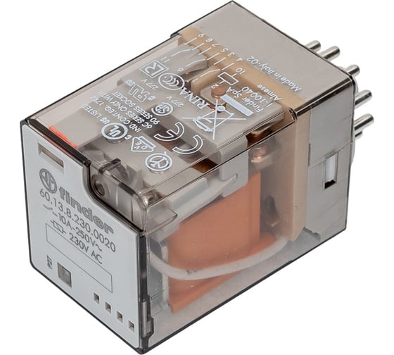 Универсальное реле Finder 3 перекидных контакта 10А; 230В AC; 11 штырьковый разъем 601382300020 1