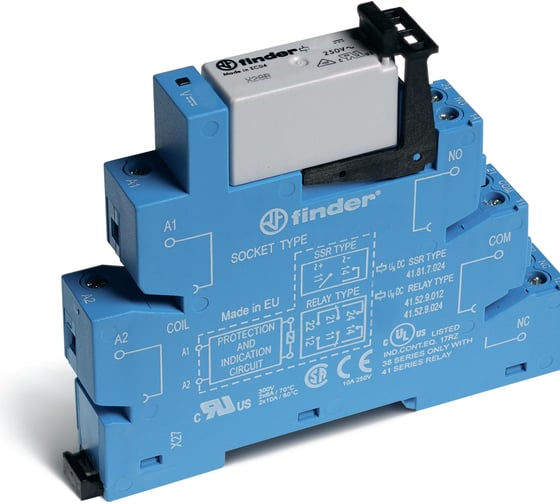 Интерфейсный модуль реле Finder, 1 CO конт. 16а /= 24в Ac/Dc, винт. зажимы, 380100240060 1