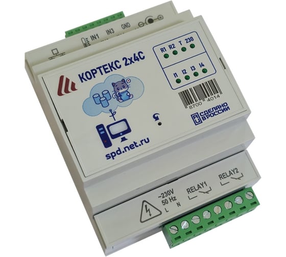 Ethernet-реле ООО "СПЕЦПРОМДИЗАЙН" "КОРТЕКС 2x4С" SPDKORTEX2x4S 1
