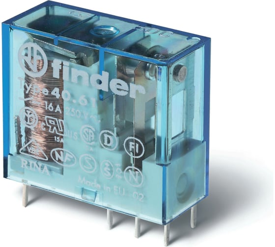 Миниатюрное реле Finder 1 перекидной контакт 16А, 24В DC; герметичное 406190240001 1