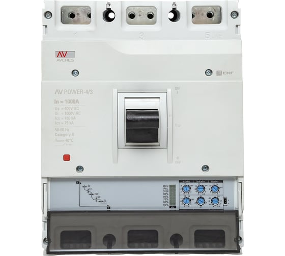 Автоматический выключатель EKF AV POWER-4/3 1000А 100kA ETU2.0 AVERES mccb-43-1000H-2.0-av 1