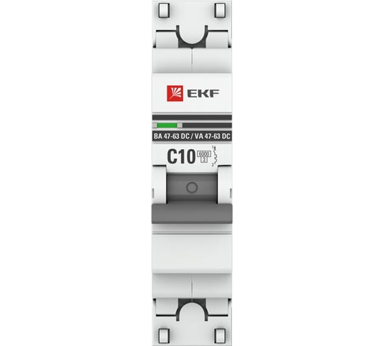 Автоматический выключатель EKF 1P 10А C 6кА ВА 47-63 DC PROxima mcb4763-DC-1-10C-pro