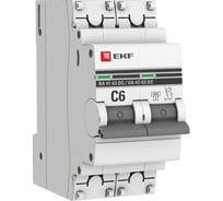 Автоматический выключатель EKF 2P 6А C 6кА ВА 47-63 DC PROxima mcb4763-DC-2-06C-pro