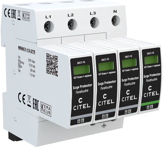 Устройство защиты от импульсных перенапряжений CITEL УЗИП тип 1+2 DAC1-13S-31-275 821710244 1