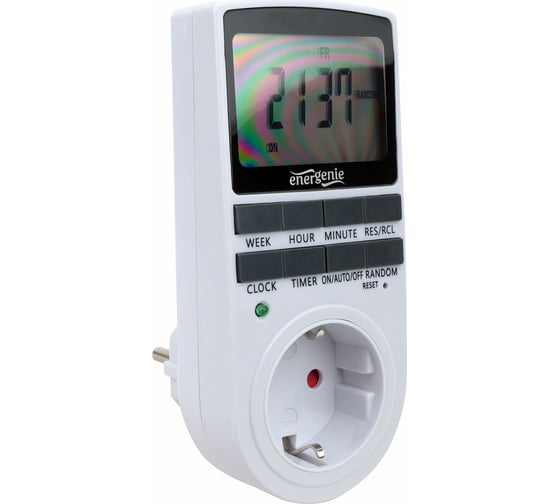 Электрический таймер Energenie LCD-дисплей 2,3″, белый EG-SST-01