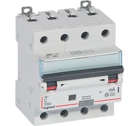Автоматический выключатель дифференциального тока Legrand DX³ 6000 - 10 кА - тип характеристики С - 4П - 400 В~ - 25 А - тип AС - 300 мА - 4 модуля 411207