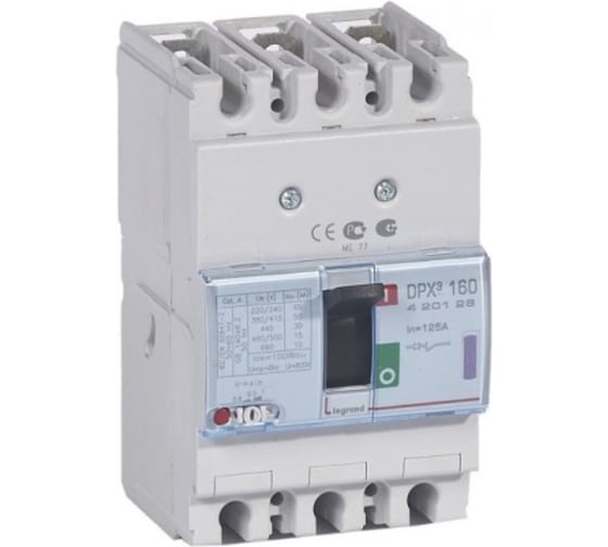 Автоматический выключатель Legrand DPX³ 160 - термомагнитный расцепитель - 50 кА - 400 В~ - 3П - 120 А 420126 1
