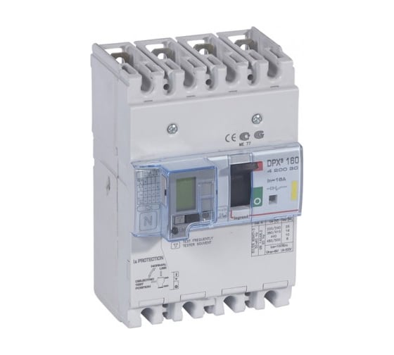 Автоматический выключатель Legrand DPX³ 160, термомагнитный расцепитель, с дифференциальной защитой, 50 кА, 400 В~, 4П, 25 А 420151 1