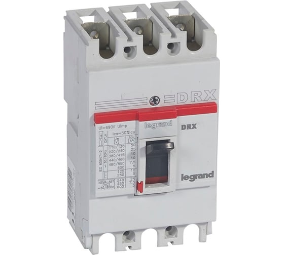 Автоматический выключатель Legrand DRX125 термомагнитный 20A, 3П, 20KA 027021 1