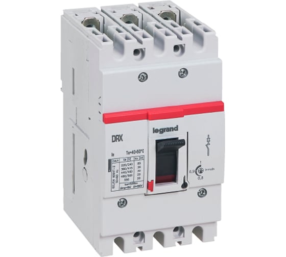 Автоматический выключатель Legrand DRX 125 HP TM Рег 3П 125A 25кА 669709 1