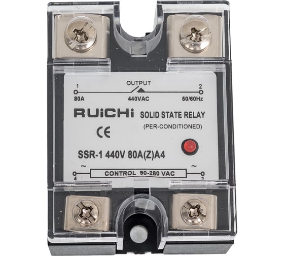 Твердотельное реле: SSR-1 RUICHI 440V 80A (Z)A4 (90-280v) 60929