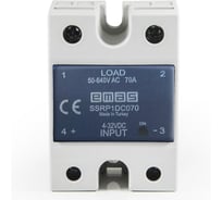 Твердотельное реле Emas 4-32 VDC, 1 фаза, 50-640V AC, 70A, монтаж на панели SSRP1DC070