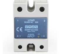 Твердотельное реле Emas 4-32 VDC, 1 фаза, 50-640V AC, 50A, монтаж на панели SSRP1DC050