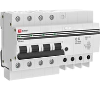 Дифференциальный автомат EKF АД-4 6А 30мА хар-ка C, AC, 270В 6кА PROxima DA4-6-06-30-pro