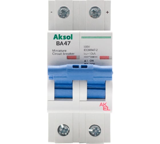 Выключатель автоматический AKEL ВА47-MCB-H-AKSOL-2P-Z25-DC 2P/25A/Z/10kA 491225 1