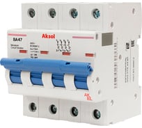 Выключатель автоматический AKEL ВА47-MCB-L-AKSOL-4P-B16-AC 4P/16A/B/15kA 502416