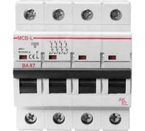 Выключатель автоматический AKEL ВА47-MCB-L-4P-D6-AC 4P/6A/D/10kA/230VAC/10kA/400VAC 404147