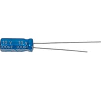Конденсатор электролитический JB Capacitors (25шт.) 100мкФ, 10В, 105C, 5x11 / P:2 мм, (Low Imp), , JRC1A101M02000500110000B-273 (25)