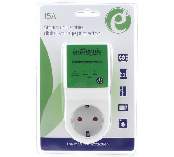 Реле напряжения Energenie EHB8-1 15A, белое