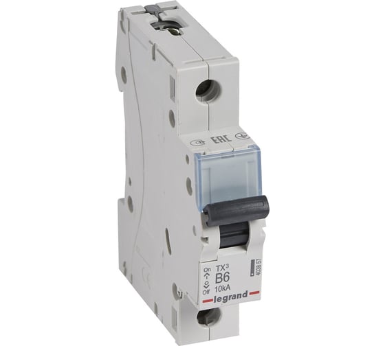 Автоматический выключатель Legrand TX3 6000 - 10 кА - тип B - 1П - 6 А - 1 модуль 403857 1