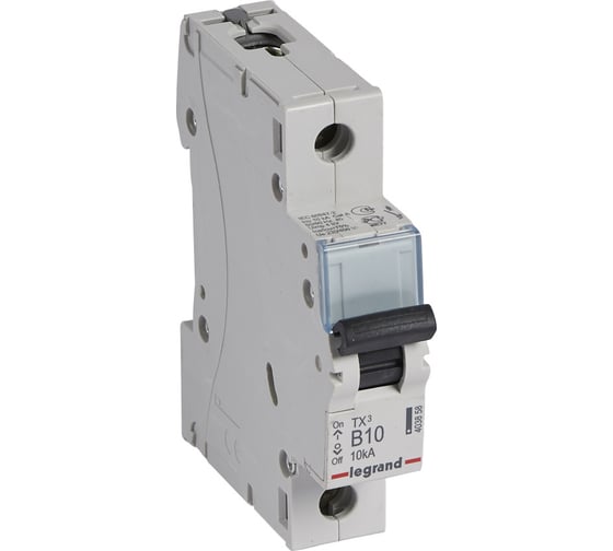 Автоматический выключатель Legrand TX3 6000 - 10 кА - тип B - 1П - 10 А - 1 модуль 403858 1