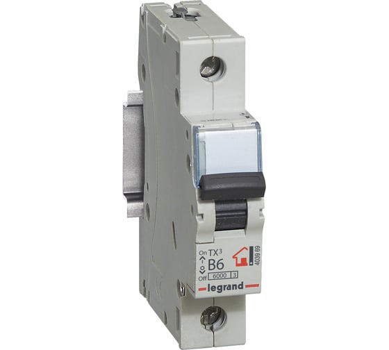Автоматический выключатель Legrand TX3 6000 - 6 кА - тип B - 1П - 6 А - 1 модуль 403969