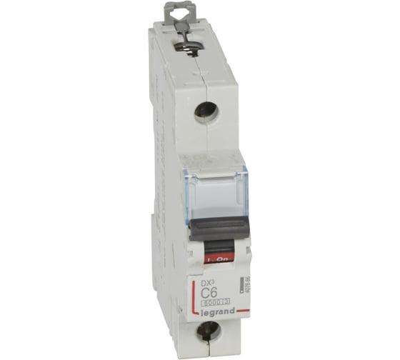 Автоматический выключатель Legrand DX3 6000 - 10 кА - тип C - 1П - 6 А - 1 модуль 407666