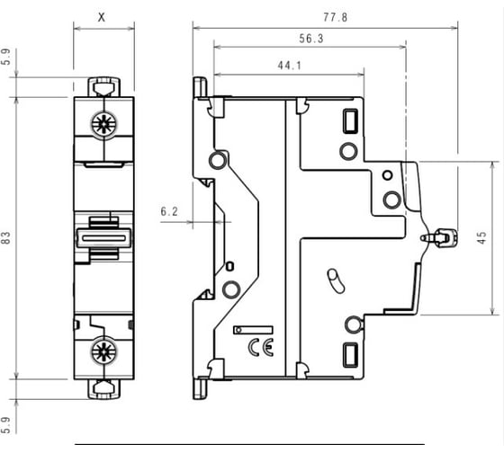 Автоматический выключатель Legrand DX3 10000 - 16 кА - тип C - 1П - 10 А - 1 модуль 409112