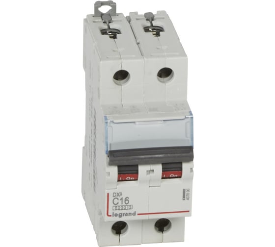 Автоматический выключатель Legrand DX3 6000 - 10 кА - тип C - 2П - 16 А - 2 модуля 407800 1
