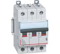 Автоматический выключатель Legrand DX3 6000 - 10 кА - тип D - 3П - 10 А - 3 модуля 408087