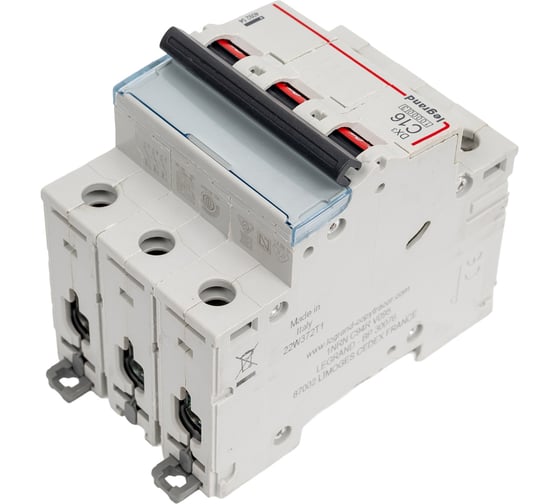 Автоматический выключатель Legrand DX3 10000 - 16 кА - тип С - 3П - 16 А - 3 модуля 409254