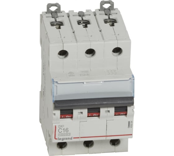 Автоматический выключатель Legrand DX3 10000 - 16 кА - тип С - 3П - 16 А - 3 модуля 409254