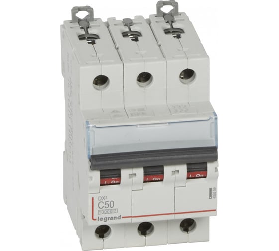 Автоматический выключатель Legrand DX3 10000 - 16 кА - тип С - 3П - 50 А - 3 модуля 409259 1