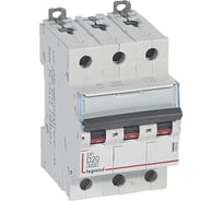 Автоматический выключатель Legrand DX3 6000 - 10 кА - тип D - 3П - 20 А - 3 модуля 408090