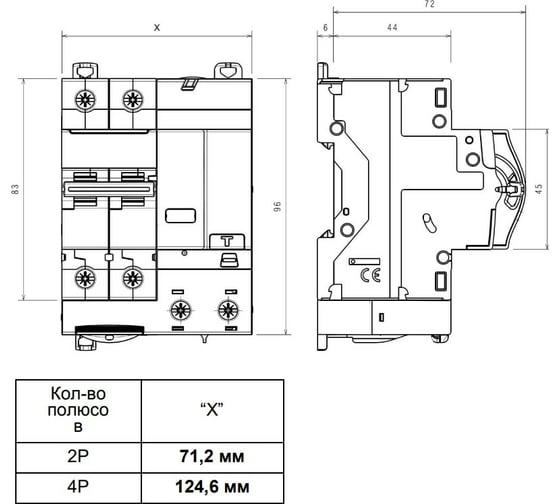 Автоматический выключатель дифференциального тока Legrand DX3 6000 50 А тип AС 30 мА 411191