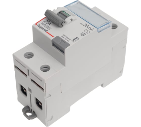 Выключатель дифференциального тока Legrand DX3ID 2П 25 А тип A 30 мА 2 модуля 411554