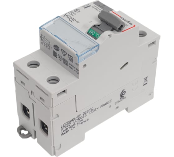 Выключатель дифференциального тока Legrand DX3ID 2П 25 А тип A 30 мА 2 модуля 411554